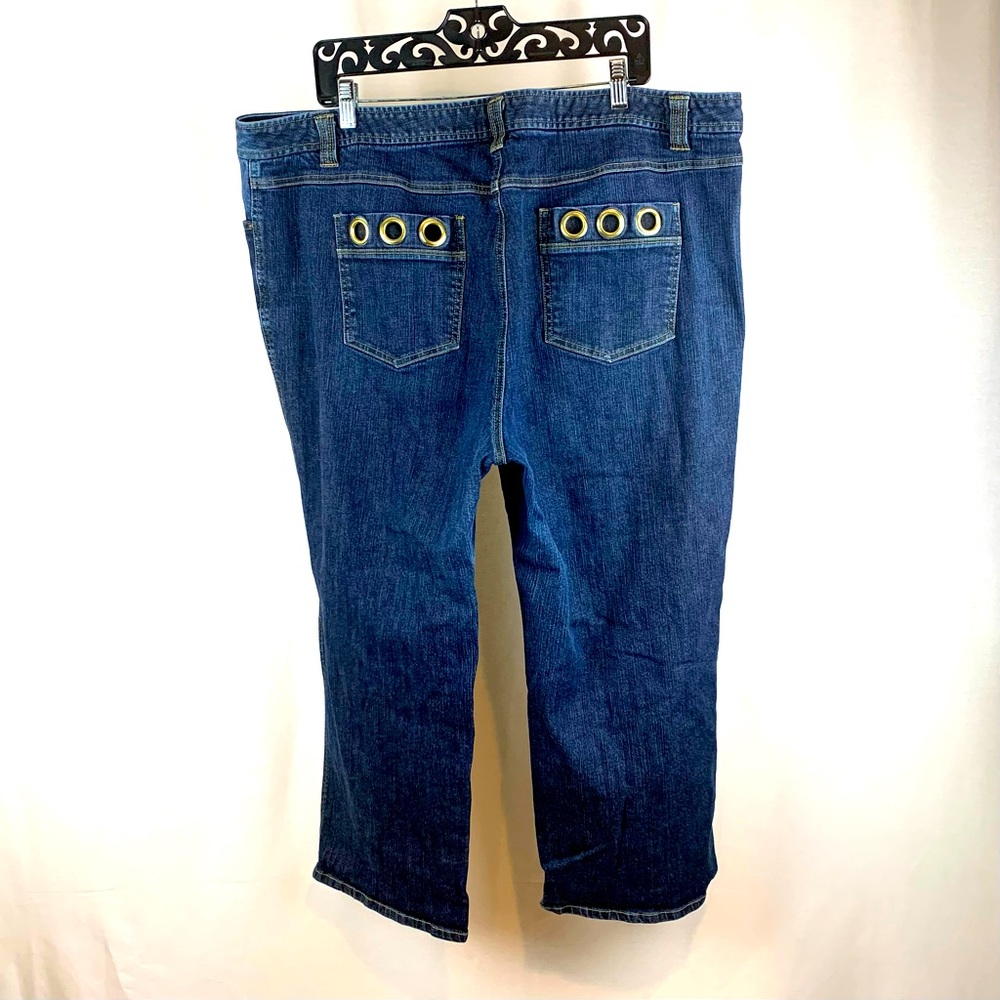 INC Curvy Fit Straight Leg Jeans with Grommet Pocket, Size 22